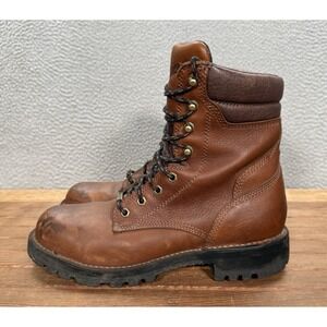 Danner Boots Mens 7.5D Brown Leather 8" Tinner Steel Toe Workwear Chore Goretex